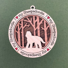 Load image into Gallery viewer, Share the love for our furry friends with these beautiful I Love My Dog ornaments!  250 Breeds available.  Send us the name you'd like personalized on it & we'll add it to your ornament.