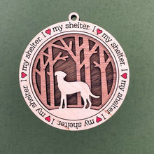 Load image into Gallery viewer, Share the love for our furry friends with these beautiful I Love My Dog ornaments!  250 Breeds available.  Send us the name you'd like personalized on it & we'll add it to your ornament.