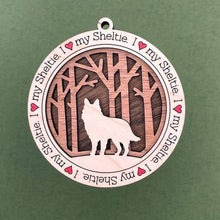 Load image into Gallery viewer, Share the love for our furry friends with these beautiful I Love My Dog ornaments!  250 Breeds available.  Send us the name you'd like personalized on it & we'll add it to your ornament.