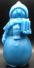 Load image into Gallery viewer, Let this jolly, happy soul fill your house with winter cheer! This Snowman Beeswax Candle adds a beautiful touch to any winter or holiday decor. Perfect for Christmas centerpieces or to add a special touch of whimsey to your home for the holidays.