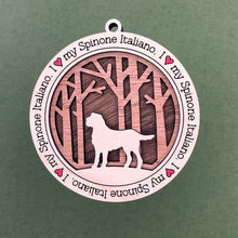 Load image into Gallery viewer, Share the love for our furry friends with these beautiful I Love My Dog ornaments!  250 Breeds available.  Send us the name you'd like personalized on it & we'll add it to your ornament.
