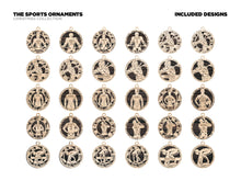 Load image into Gallery viewer, Celebrate your favorite athletes with these amazing Sports Ornaments!  Personalize with your athlete's name &/or number.  A fantastic gift for any parent to celebrate their child's achievements.