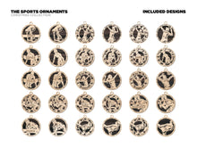 Load image into Gallery viewer, Celebrate your favorite athletes with these amazing Sports Ornaments! Personalize with your athlete's name &/or number. A fantastic gift for any parent to celebrate their child's achievements.