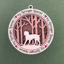 Load image into Gallery viewer, Share the love for our furry friends with these beautiful I Love My Dog ornaments!  250 Breeds available.  Send us the name you'd like personalized on it & we'll add it to your ornament.