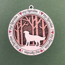 Load image into Gallery viewer, Share the love for our furry friends with these beautiful I Love My Dog ornaments!  250 Breeds available.  Send us the name you'd like personalized on it & we'll add it to your ornament.