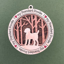 Load image into Gallery viewer, Share the love for our furry friends with these beautiful I Love My Dog ornaments!  250 Breeds available.  Send us the name you'd like personalized on it & we'll add it to your ornament.