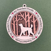 Load image into Gallery viewer, Share the love for our furry friends with these beautiful I Love My Dog ornaments!  250 Breeds available.  Send us the name you'd like personalized on it & we'll add it to your ornament.