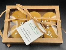 Load image into Gallery viewer, Timeless, classic tealight candles. With a long burn time, you can illuminate any space you'd like with the warm glow of these adorable candles. These make great gifts or souvenirs, especially for any nature lovers that you know. These are completely beeswax, nothing added. Your package will burst with a delicious explosion of warm and sweet honey scent as soon as you open it.  Great for use in worship, prayer, meditation, at an alter, rituals, showers, weddings or just to pamper yourself.