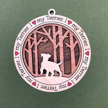 Load image into Gallery viewer, Share the love for our furry friends with these beautiful I Love My Dog ornaments!  250 Breeds available.  Send us the name you'd like personalized on it & we'll add it to your ornament.