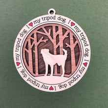 Load image into Gallery viewer, Share the love for our furry friends with these beautiful I Love My Dog ornaments!  250 Breeds available.  Send us the name you'd like personalized on it & we'll add it to your ornament.