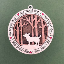Load image into Gallery viewer, Share the love for our furry friends with these beautiful I Love My Dog ornaments!  250 Breeds available.  Send us the name you'd like personalized on it & we'll add it to your ornament.