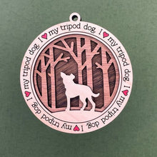 Load image into Gallery viewer, Share the love for our furry friends with these beautiful I Love My Dog ornaments!  250 Breeds available.  Send us the name you'd like personalized on it & we'll add it to your ornament.