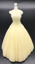 Load image into Gallery viewer, Elegant wedding dress silhouette beeswax candle. Lace top with flowing wedding gown bottom. Perfect for wedding showers or gifts.
