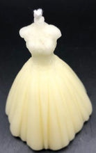 Load image into Gallery viewer, Elegant wedding dress silhouette beeswax candle. Lace top with flowing wedding gown bottom. Perfect for wedding showers or gifts.