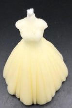 Load image into Gallery viewer, Elegant wedding dress silhouette beeswax candle. Lace top with flowing wedding gown bottom. Perfect for wedding showers or gifts.