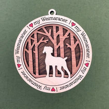Load image into Gallery viewer, Share the love for our furry friends with these beautiful I Love My Dog ornaments!  250 Breeds available.  Send us the name you'd like personalized on it & we'll add it to your ornament.