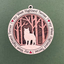 Load image into Gallery viewer, Share the love for our furry friends with these beautiful I Love My Dog ornaments!  250 Breeds available.  Send us the name you'd like personalized on it & we'll add it to your ornament.