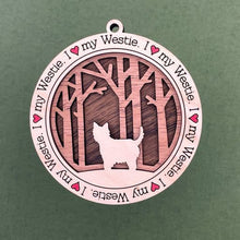 Load image into Gallery viewer, Share the love for our furry friends with these beautiful I Love My Dog ornaments!  250 Breeds available.  Send us the name you'd like personalized on it & we'll add it to your ornament.