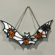 Load image into Gallery viewer, Bat Halloween Sign Door Hanger