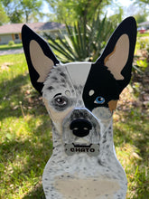 Load image into Gallery viewer, Let this adorable Australian Cattle Dog / Blue Heeler Dog Planter help welcome guests to your home.  Custom dog tags with your dogs name also available.  Great gift for the dog lovers in your life!
