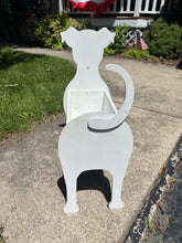 Load image into Gallery viewer, Let this adorable Jack Russell Planter help welcome guests to your home.  Custom dog tags with your dogs name also available (please message us - adds $5 to cost of planter box).  Great gift for the dog lovers in your life!
