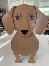 Load image into Gallery viewer, Let this adorable Dachshund Dog Planter box help welcome guests to your home.  Custom dog tags with your dogs name also available here. Great gift for the dog lovers in your life! 

