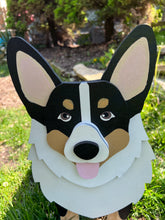 Load image into Gallery viewer, Let this adorable Corgi Planter help welcome guests to your home.  Custom dog tags with your dogs name also available (please message us - adds $5 to cost of planter box).  Great gift for the dog lovers in your life!
