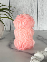 Load image into Gallery viewer, Rose Beeswax Pillar Candle 4 1/4"
