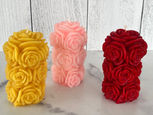 Load image into Gallery viewer, Rose Beeswax Pillar Candle 4 1/4"
