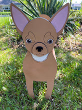Load image into Gallery viewer, Let this adorable Chihuahua Dog Planter help welcome guests to your home.  Custom dog tags with your dogs name also available.  Great gift for the dog lovers in your life!

