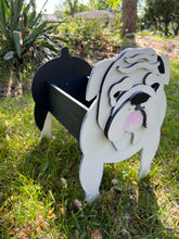 Load image into Gallery viewer, Let this adorable Bulldog Planter help welcome guests to your home.  Custom dog tags with your dogs name also available.  Great gift for the dog lovers in your life!
