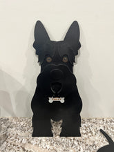 Load image into Gallery viewer, Let this adorable Scottie Dog Planter help welcome guests to your home.  Custom dog tags with your dogs name also available (please message us - adds $5 to cost of planter box).  Great gift for the dog lovers in your life!
