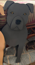Load image into Gallery viewer, Let this adorable Pit Bull Dog Planter box help welcome guests to your home.  Custom dog tags with your dogs name also available (please message us - adds $5 to cost of planter box).  Great gift for the dog lovers in your life!
