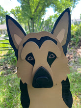 Load image into Gallery viewer, Let this adorable German Shepherd Dog Planter box help welcome guests to your home.  Custom dog tags with your dogs name also available here. Great gift for the dog lovers in your life! 
