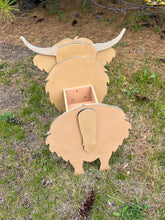Load image into Gallery viewer, Let this adorable Highland Cow Planter box / decor help welcome guests to your home.  Custom dog tags with your dogs name also available here. Great gift for the dog lovers in your life! 
