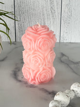 Load image into Gallery viewer, Rose Beeswax Pillar Candle 4 1/4"

