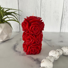 Load image into Gallery viewer, Rose Beeswax Pillar Candle 4 1/4"
