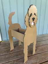Load image into Gallery viewer, Let this adorable Goldendoodle Planter help welcome guests to your home.  Custom dog tags with your dogs name also available.  Great gift for the dog lovers in your life!
