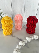 Load image into Gallery viewer, Rose Beeswax Pillar Candle 4 1/4"
