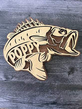 Load image into Gallery viewer, Bass Fishing Sign with Dad, Grandpa, Papa or Uncle
