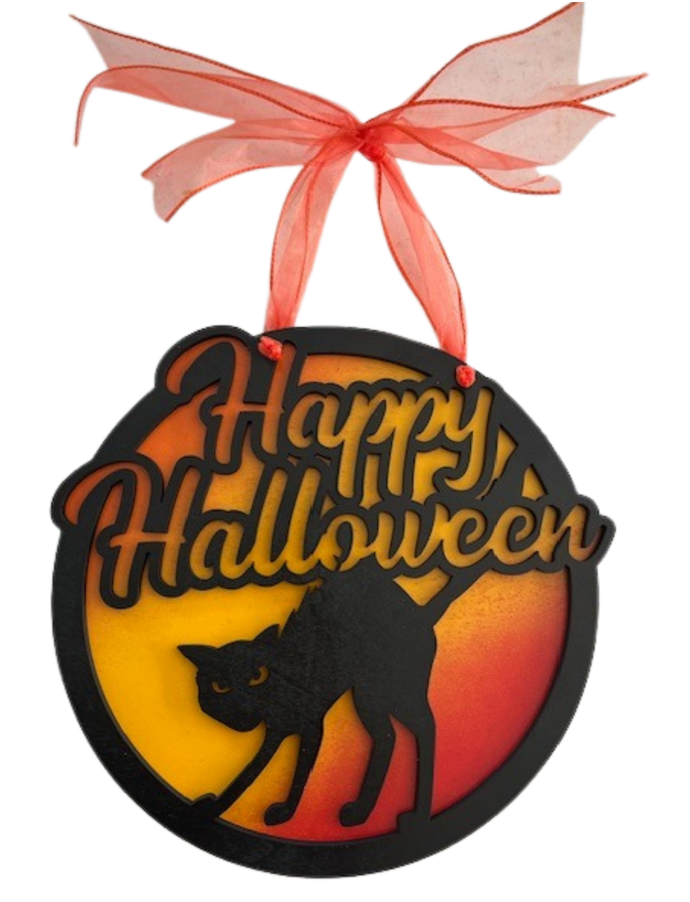 Get ready to spookify your space with our Scary Black Cat Halloween Sign – the perfect way to welcome all who dare to enter your haunted abode! Measuring approximately 12