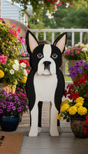 Load image into Gallery viewer, Let this adorable&nbsp;Boston Terrier Planter help welcome guests to your home. &nbsp;Custom dog tags with your dogs name also available (please message us - adds $5 to cost of planter box). &nbsp;Great gift for the dog lovers in your life!&nbsp;
