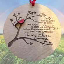 Load image into Gallery viewer, This beautiful Cardinal Ornament is sure to become a treasured keepsake.&nbsp; The cardinal sits in the tree with your choice of 4 messages to the right of it.
