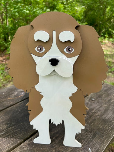Let this adorable Cavalier King Charles Dog Planter box help welcome guests to your home.  Custom dog tags with your dogs name also available here. Great gift for the dog lovers in your life! 
