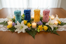 Load image into Gallery viewer, Celebrate your faith with these beautifully handcrafted Religious Beeswax Candles, featuring four timeless Christian designs that honor the life and love of Christ. Each candle is intricately detailed and depicts one of four cherished Biblical scenes:
