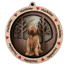 Load image into Gallery viewer, Create your own one-of-a-kind ornament using your pets photo!  These specialty ornaments are sure to be treasured for a lifetime.  Let us know what you&#39;d like it to say around the outer rim of the ornament to make it the perfect gift for your loved one.  
