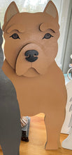 Load image into Gallery viewer, Let this adorable Pit Bull Dog Planter box help welcome guests to your home.  Custom dog tags with your dogs name also available (please message us - adds $5 to cost of planter box).  Great gift for the dog lovers in your life!
