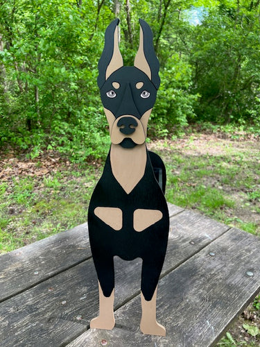 Let this adorable Doberman Dog Planter box help welcome guests to your home.  Custom dog tags with your dogs name also available here. Great gift for the dog lovers in your life! 