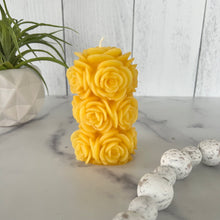 Load image into Gallery viewer, Rose Beeswax Pillar Candle 4 1/4"
