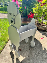 Load image into Gallery viewer, Let this adorable Poodle Dog Planter help welcome guests to your home.  Custom dog tags with your dogs name also available (please message us - adds $5 to cost of planter box).  Great gift for the dog lovers in your life!
